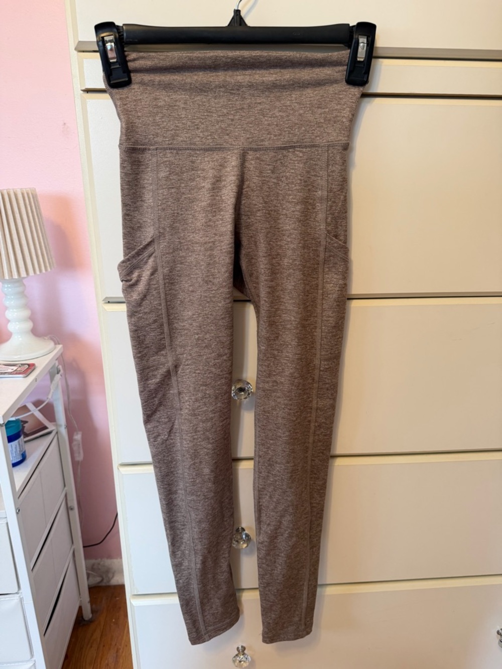 aerie High-Waist Pocket Leggings in Heather Brown